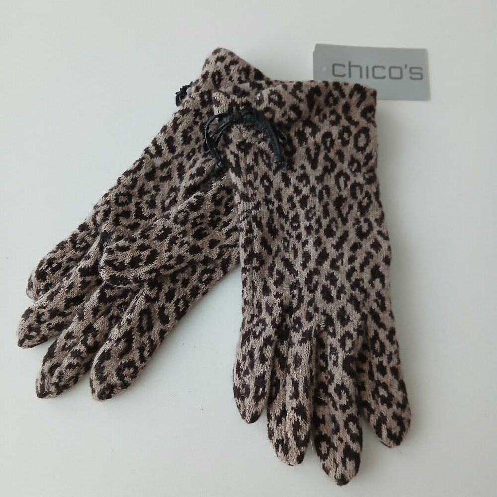 Chicos Animal Print wool blend Gloves